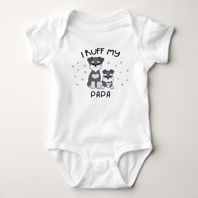 I Ruff My Papa - Niedlicher Welpenhund Baby Strampler (Vorderseite)