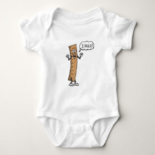 I Rule Cartoon Ruler Baby Strampler