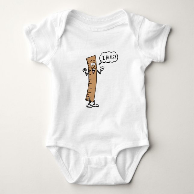 I Rule Cartoon Ruler Baby Strampler (Vorderseite)