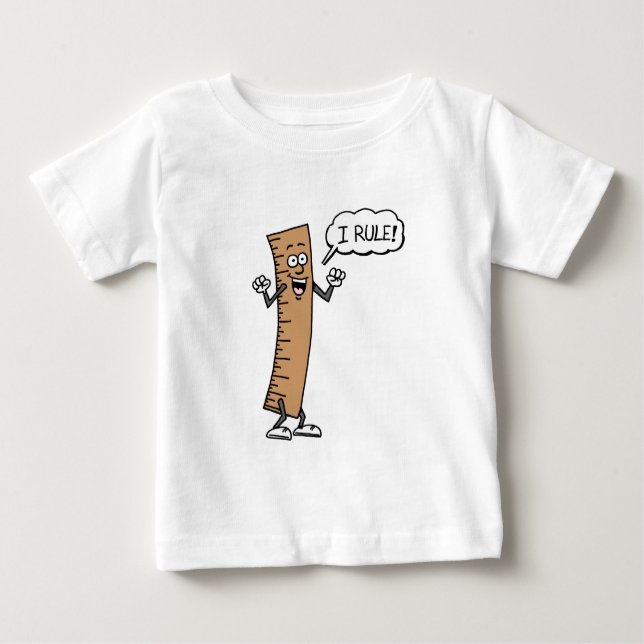 I Rule Cartoon Ruler Baby T-shirt (Vorderseite)