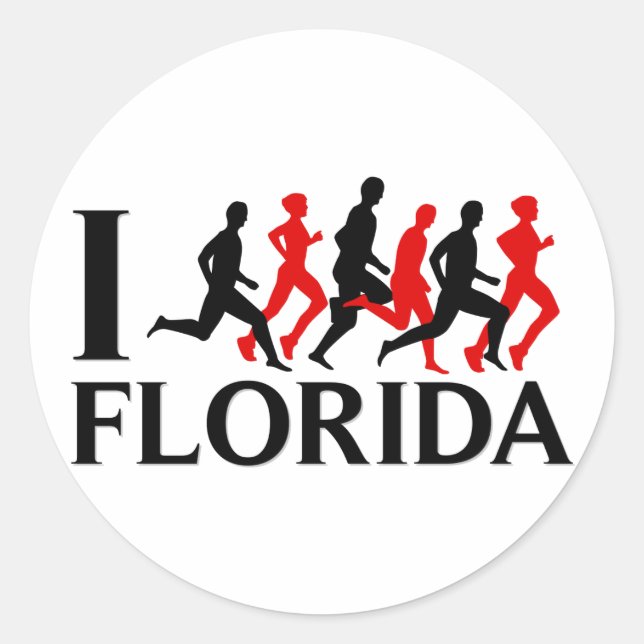 I RUN FLORIDA RUNDER AUFKLEBER (Vorderseite)
