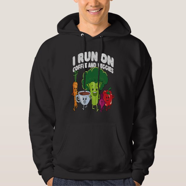 I Run On Coffee And Veggies Vegan Runner Vegetaria Hoodie (Vorderseite)