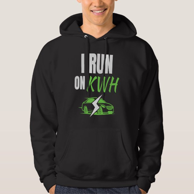 I Run On KWH, E Car Electric Powered EV Car,  Elec Hoodie (Vorderseite)