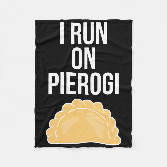 I Run On Pierogi Funny Ukrainian Polish Slavic Dum Fleecedecke (Vorderseite)