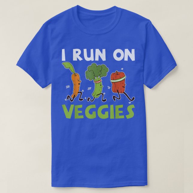 I Run On Veggies Fruit Vegetables Vegetarian T-Shi T-Shirt (Design vorne)