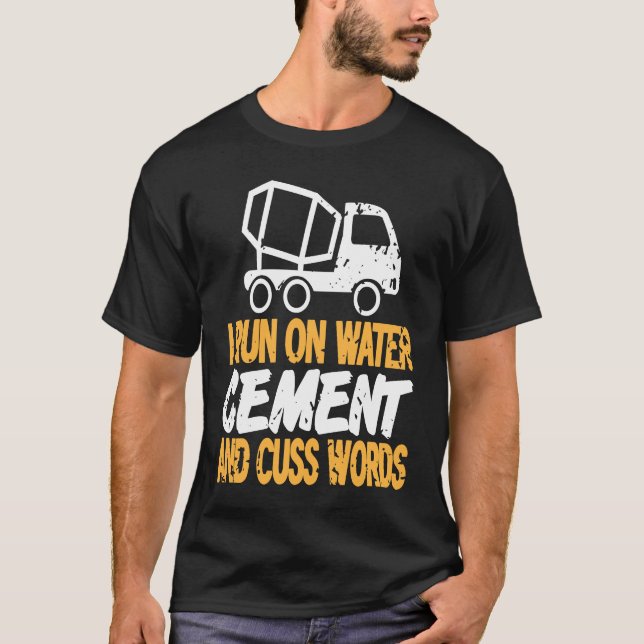 I Run On Water CEMENT & Cuss Words Retro Mason Pre T-Shirt (Vorderseite)