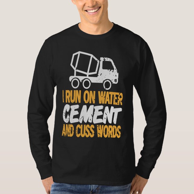 I Run On Water CEMENT & Cuss Words Retro Mason Pre T-Shirt (Vorderseite)