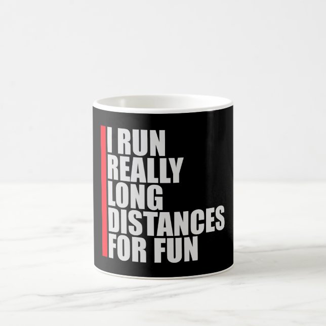 I Run Really Long Distances For Fun Marathon Sport Kaffeetasse (Mittel)