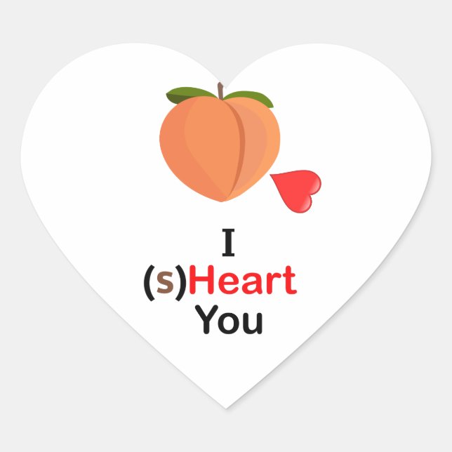 "I (s) Heart you" Heart Shaped Stickers (Vorderseite)