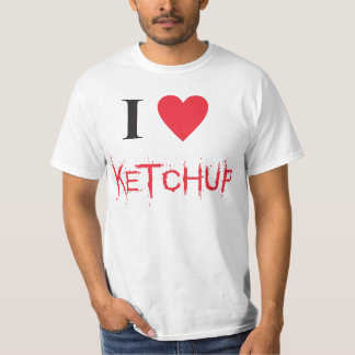 I schließt Ketschup auf T-Shirt