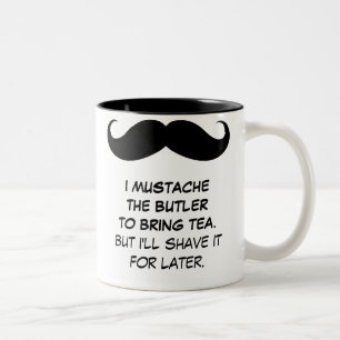 I Schnurrbart der Butler, zum der Tee-Tasse zu Zweifarbige Tasse