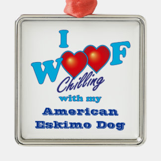 I Schuss-amerikanischer Eskimohund Silbernes Ornament