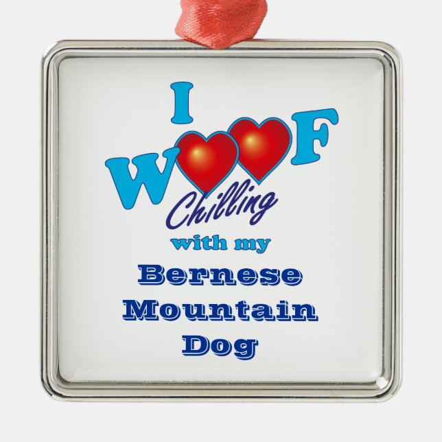 I Schuss Bernese Gebirgshund Silbernes Ornament (Vorne)