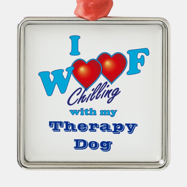 I Schuss-Therapie-Hund Silbernes Ornament (Vorne)