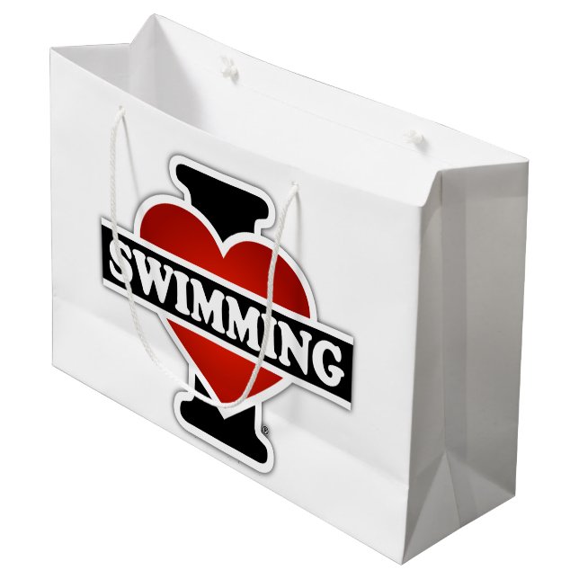I schwimmende Liebe Große Geschenktüte (Vorderseite Schrägansicht)