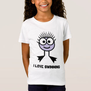 I schwimmende Liebe - lila Swim-Charakter T-Shirt