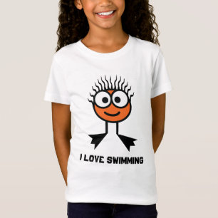 I schwimmende Liebe - orange Swim-Charakter T-Shirt