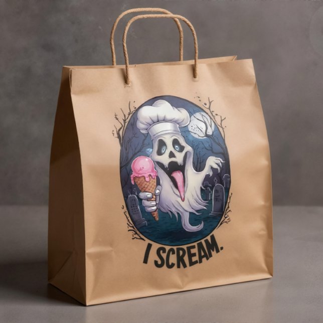 "I Scream" Funny Ghost Chef Halloween Ice Cream St Aufkleber (Von Creator hochgeladen)