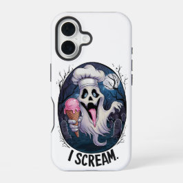 "I Scream" Funny Ghost Chef Halloween Ice Cream St iPhone 16 Hülle