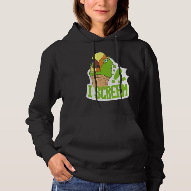 I Scream Ice Cream Parrot Screaming for Cockatiels Hoodie (Vorderseite)