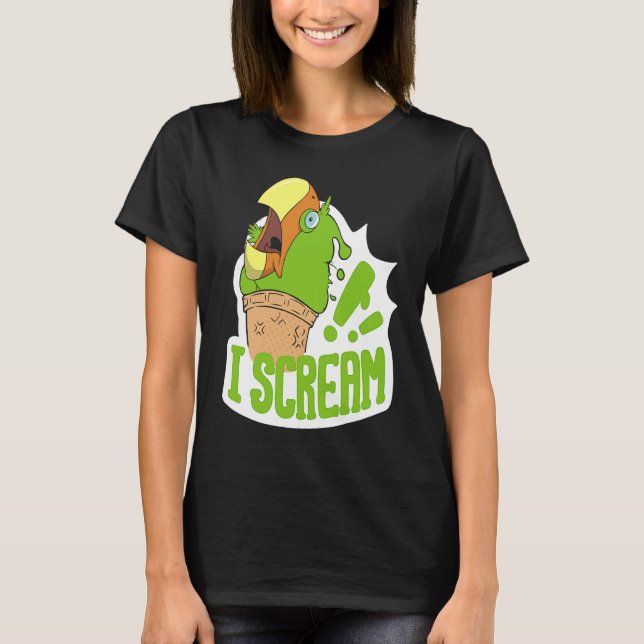 I Scream Ice Cream Parrot Screaming for Cockatiels T-Shirt (Vorderseite)