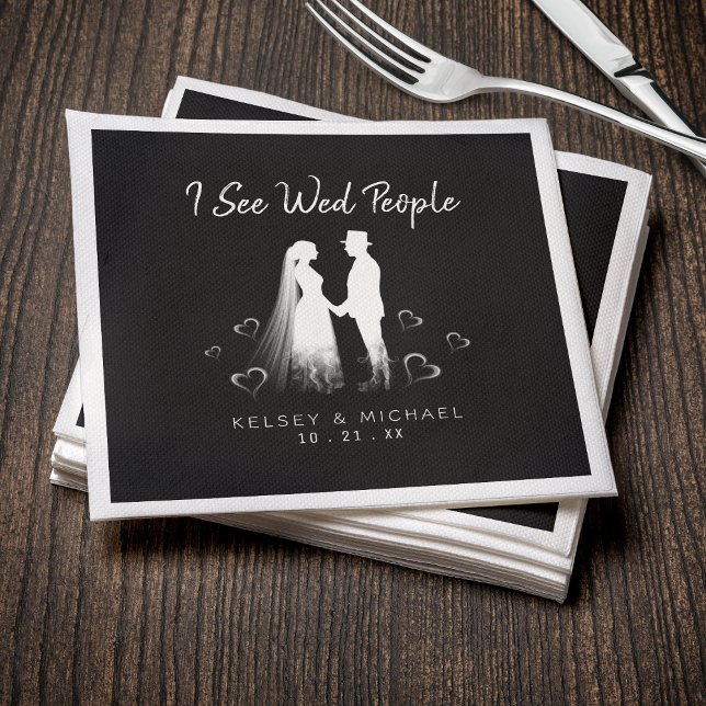 I See Wed People Gothic Ghost Halloween Wedding Serviette (Von Creator hochgeladen)