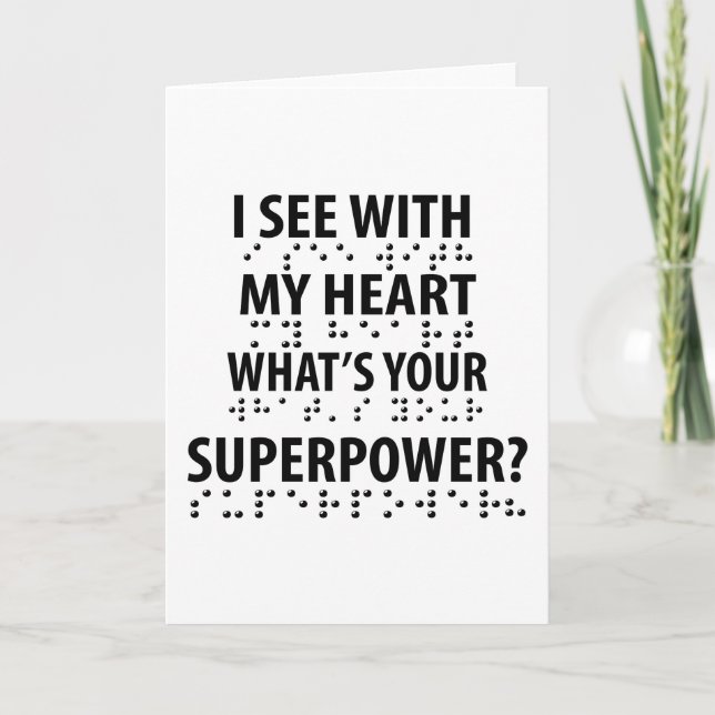 I See With My Heart - Blindness Braille Karte (Vorderseite)