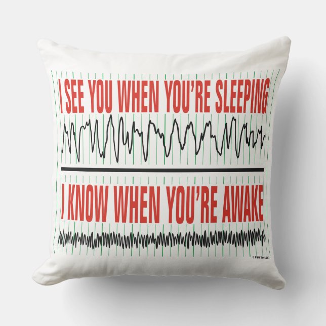 I See You When You're Sleeping Throw Pillow Kissen (Vorderseite)