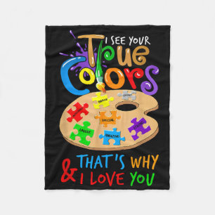 I See Your True Color Autism Painting Palette Puzz Fleecedecke