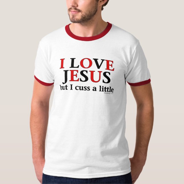 I Shirts Liebe-Jesuss [aber ich fluchen wenig] (Vorderseite)