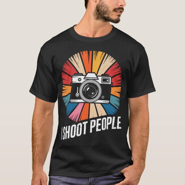 I Shoot People Funny Camera Photography Retro Wome T-Shirt (Vorderseite)