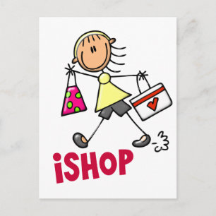 I SHOP Stick Figure T-Shirts & Gifts Postkarte