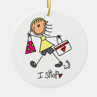 I Shop Strichmännchen Girl Keramik Ornament