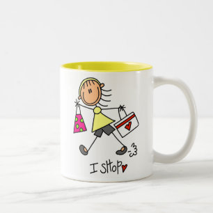 I Shop Strichmännchen Girl Zweifarbige Tasse