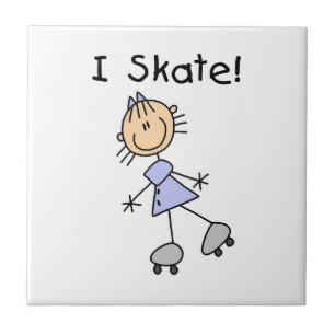 I Skate - Girl Roller Skater Fliese