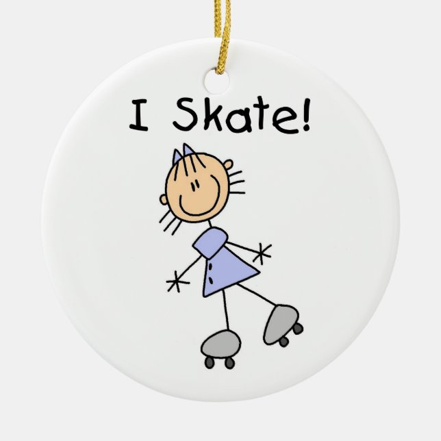 I Skate Girl Roller Skater Keramik Ornament (Vorne)