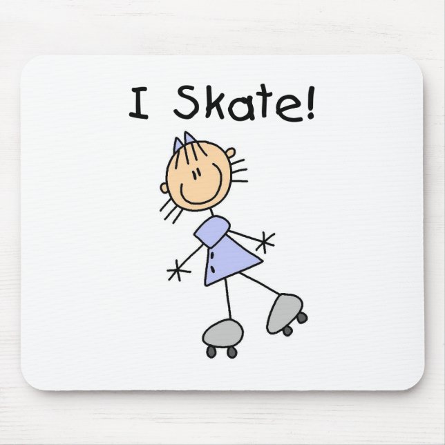 I Skate - Girl Roller Skater Mousepad (Vorne)