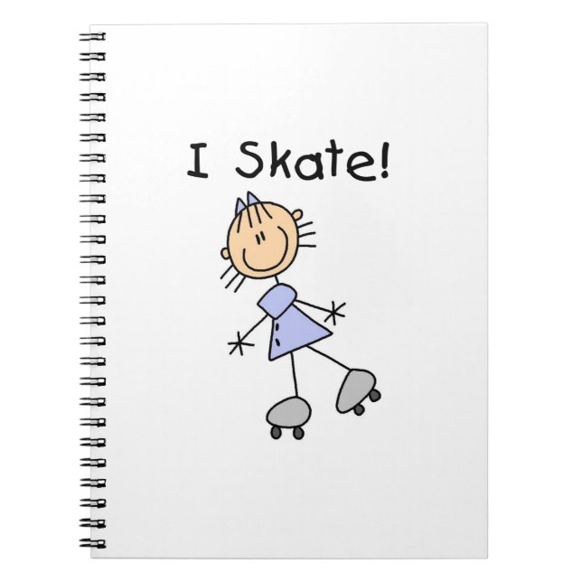 I Skate - Girl Roller Skater Notizblock (Vorderseite)