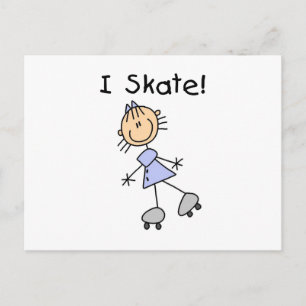 I Skate - Girl Roller Skater Postkarte