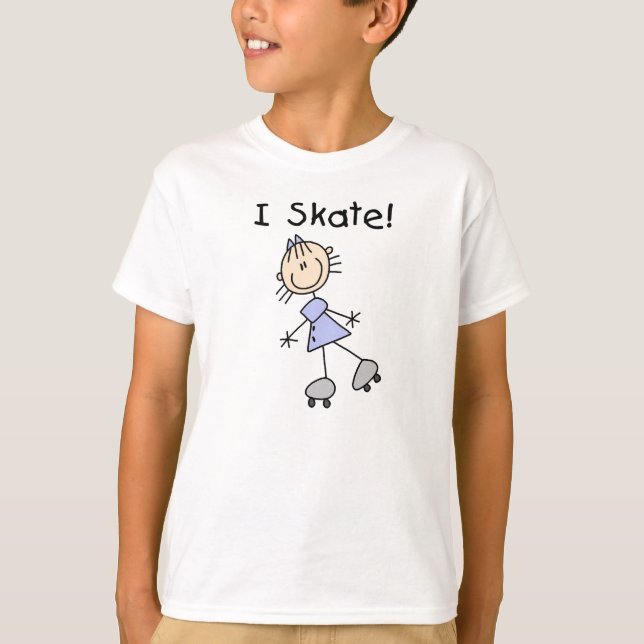 I Skate - Girl Roller Skater T-Shirt (Vorderseite)