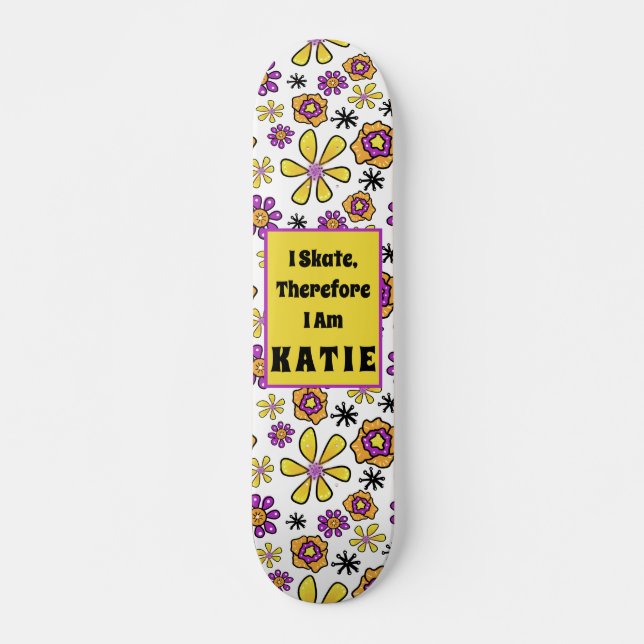 I Skate Groovy Retro - Skateboard für individuelle (Vorne)