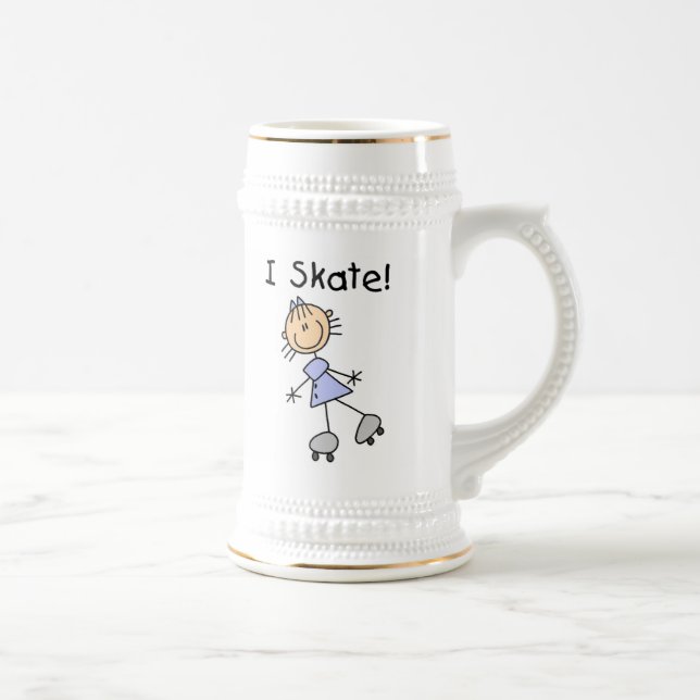 I Skate - Mädchen-Rollen-Skater Bierglas (Rechts)