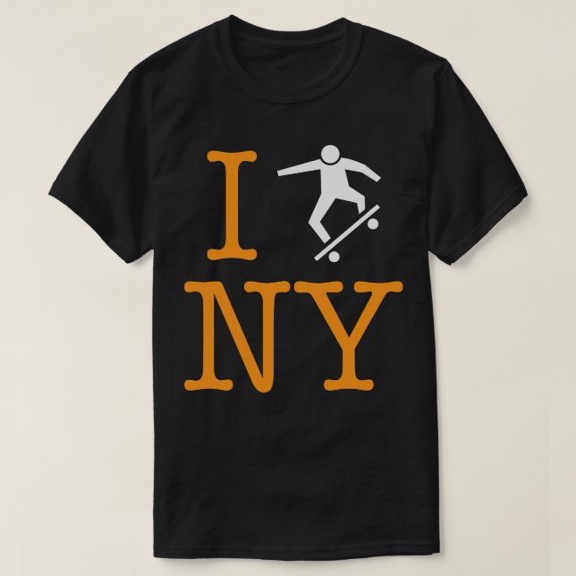 I Skate New York Skateboarding NYC oder Die T-Shirt (Design vorne)