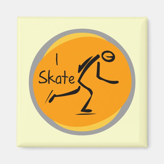 I Skate T - Shirt und Geschenke Magnet (Vorne)