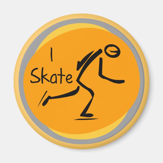 I Skate T - Shirt und Geschenke Magnet (Vorne)