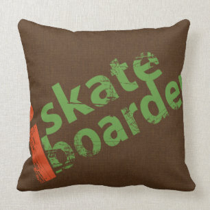 I SkateBoarder Vintages Brown Kissen