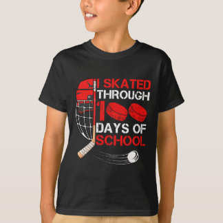 I Skated Through 100 Days Of School Ice Hockey Fan T-Shirt