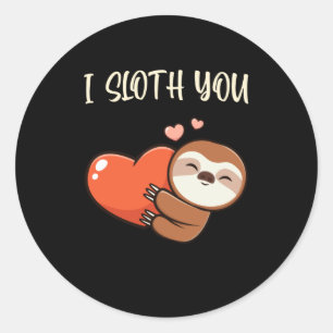 I Sloth You Niedliche Sloth Liebe Hearts Fun Anime Runder Aufkleber