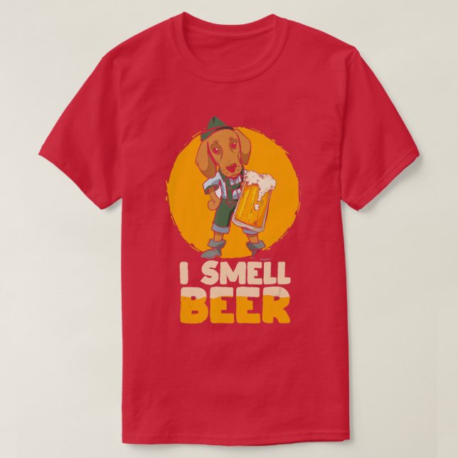 I smell beer dog in Bavarian oufit German Party  T-Shirt (Design vorne)