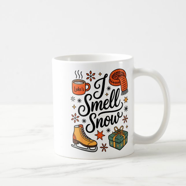 I Smell Snow Cute Christmas &amp; Winter Vibes Lov Kaffeetasse (Rechts)